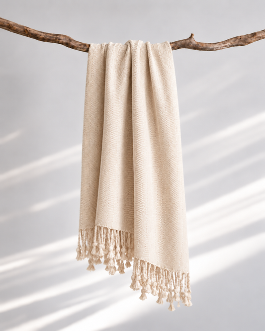 Scarf | Premium Plain Handloom ( ချည်ခြုံဗြောင် ပုဝါ လက်ယက်ကန်း Premium )